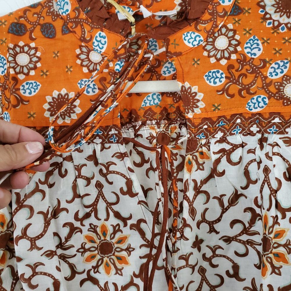 NWT House Of Harlow 1960 Puff Shoulder Floral Print Blouse - Picture 9 of 12